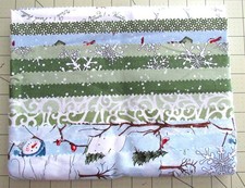 12 pc Fat Quarters Bundle With Christmas Fabrics in Blues Greens