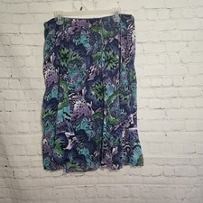 Vtg Y2K Dark Floral Chiffon Skirt Sz XL Layered Fairy Romantic Ethereal SoftGirl
