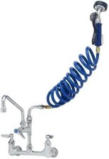 T&S Brass PG-8WSAN-10 Dog Pet Grooming Faucet – Wall Mount 8" Center, 18" Hose