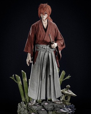 3D Printed 16K Resin Kenshin Himura | Rurouni Kenshin | Fan Made Statue | 1:6
