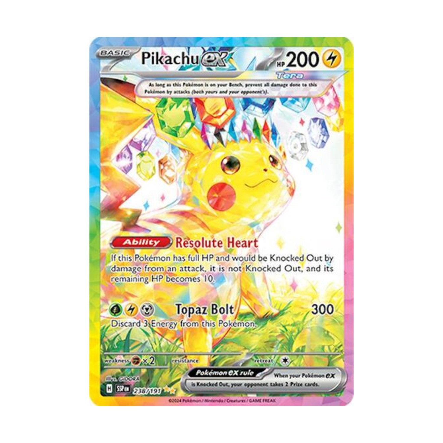 Pokemon SV08: Surging Sparks Pikachu ex - 238/191 (SIR) #238/191 (Holo) NM