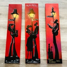 New Orleans Street Art By Ricco Rideaux 3 Wood Panels 24x5