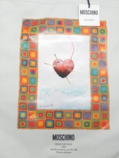 Moschino Couture Nappa Leather Bag Shopper Heart of Wool Print New JL25145