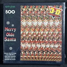 Springbok 3D Sensations Merry Olde Santa - 500 Piece Christmas Puzzle - SEALED