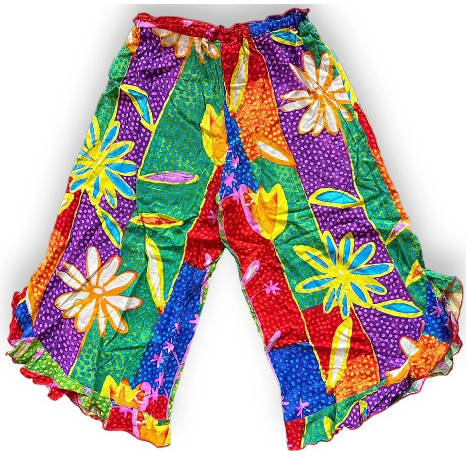 Pantalones CAPRI JAMS WORLD Para Mujer Talla M Floral Boho Verano Foto 2 de 4