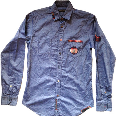 BRIAN DALES MEN'S DENIM ITALIAN LONG SL DRESS SHIRT SZ 39 15 1/2 M US - SMALL US