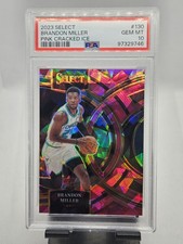 2023-24 Select Premier Brandon Miller Pink Cracked Ice Rookie RC /99 RC PSA 10