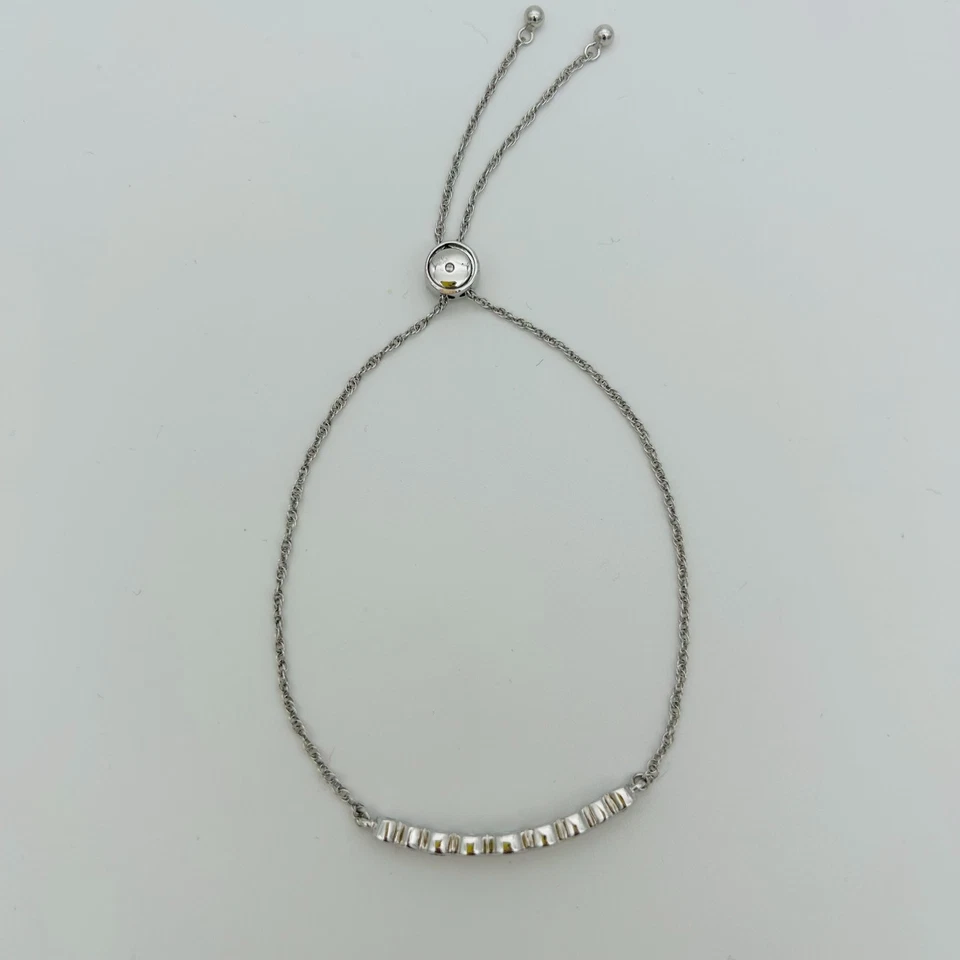 Pulsera Kate Spade CÍRCULO COMPLETO Deslizante Ajustable Tono Plata 9 Bisel Cristal Foto 2 de 4