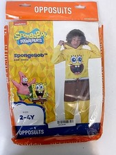 Opposuits SpongeBob SquarePants Hooded One Piece Bodysuit Costume Kids Size 2-4Y