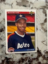1992 UPPER DECK MLB BASEBALL STAR ROOKIE CARD ASTROS BRIAN WILLIAMS #23. rookie card picture