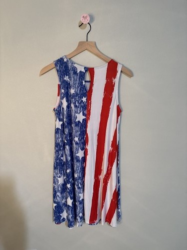 Liberty Perk Women's American Flag Tank Dress S 4th of July Patriotic Stars S - Picture 3 of 3