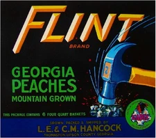 Thomaston Upson Georgia Peaches Flint Peach Fruit Crate Label Art Print