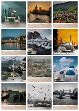 3D Seashore City Scenery Self-adhesive Wallpaper Removable Wallpaper Wall Mural