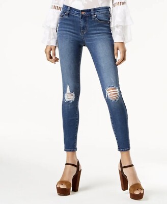 Celebrity Pink Junior's Distressed Midrise Skinny Jeans Starry Night