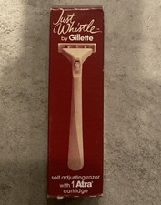 Vintage Gillette JUST WHISTLE Womans ATRA pivoting head Safety Razor NOS w/ Box