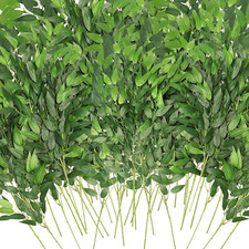 40 Pack Faux Italian Ruscus Greenery Stems for Wedding and Home Decor