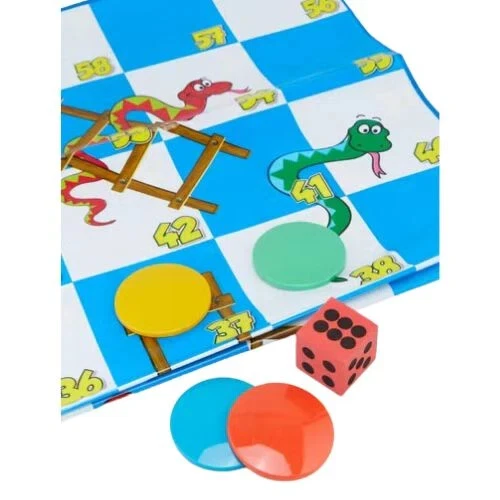 Giant Snakes & Ladders Board Mat Garden Game 90cm x 90cm Outdoors Indoors Family - Image 4 of 4