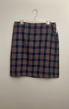 Talbots Plaid skirt blue 12 Factory NWT
