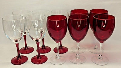 Set Of 10 Crystal Tilly By Crate & Barrel Red Wine Glasses 7''