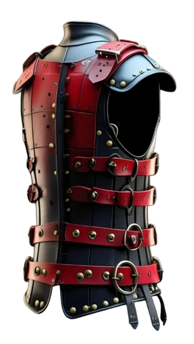 Handmade Black And Red Leather Armor | Genuine Leather Medieval-Inspired Warrior - Foto 2 di 4