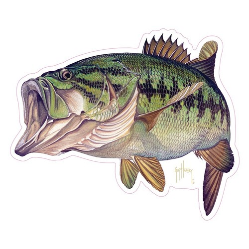New! Guy Harvey LARGE MOUTH BASS Metal Sign, 24"x20" - Fishing Lake House Cabin - Picture 6 of 6