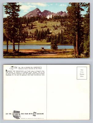 Broken Top Mountain Todd Lake Oregon Vintage Postcard Natural Color Scene