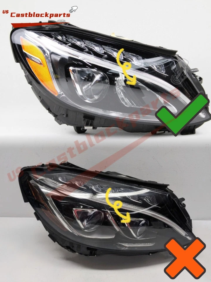 For Mercedes Benz C-Class C300 W205 2015 16 17 18 LED Headlight Right Passenger - Image 2 of 4