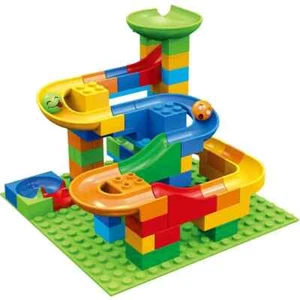 Marble Race Lancer le jeu de blocs de construction - Jouet de construction pour enfants à labyrinthe coloré
