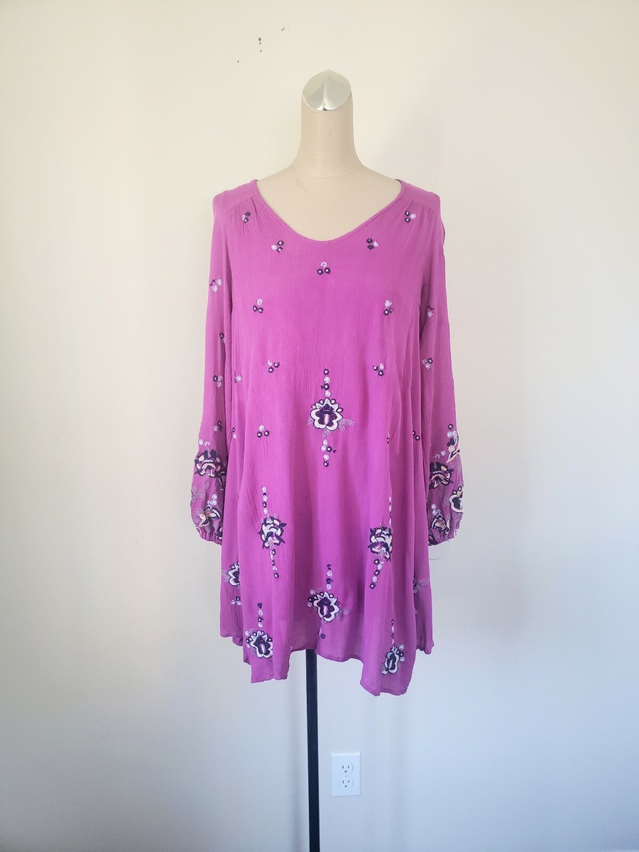 Free People Oxford embroidered mini Dress Size XS