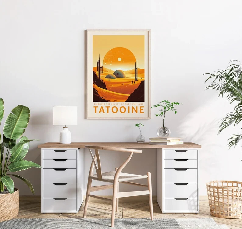 Explore Iconic Star Wars Worlds with Tatooine, Bespin, Hoth, and Endor Travel Posters From A New Hope and Empire Strikes