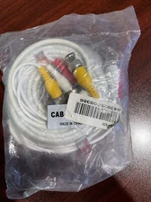 CAB-025 BNC Video and Power Camera Extension Cable with Adapters, 25-Feet White