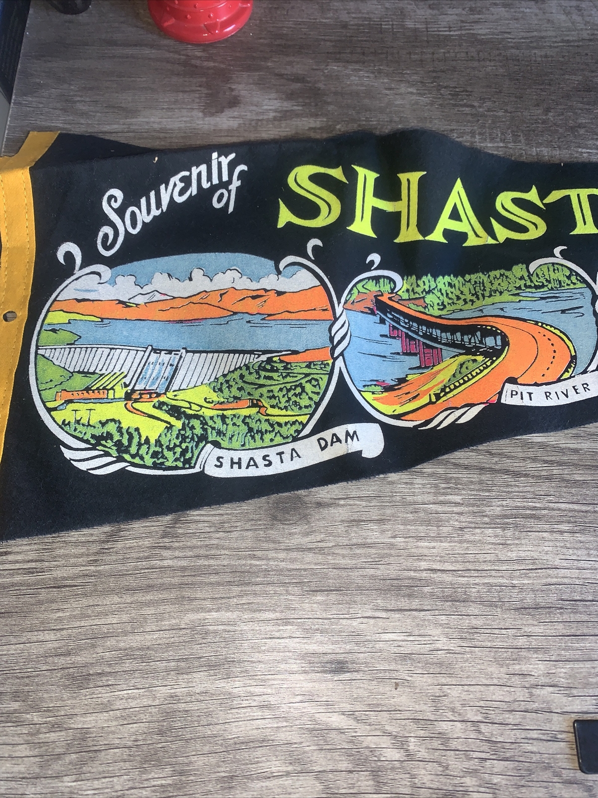 Vintage Pennant Felt Banner Shasta Dam California Mountain Shasta eBay