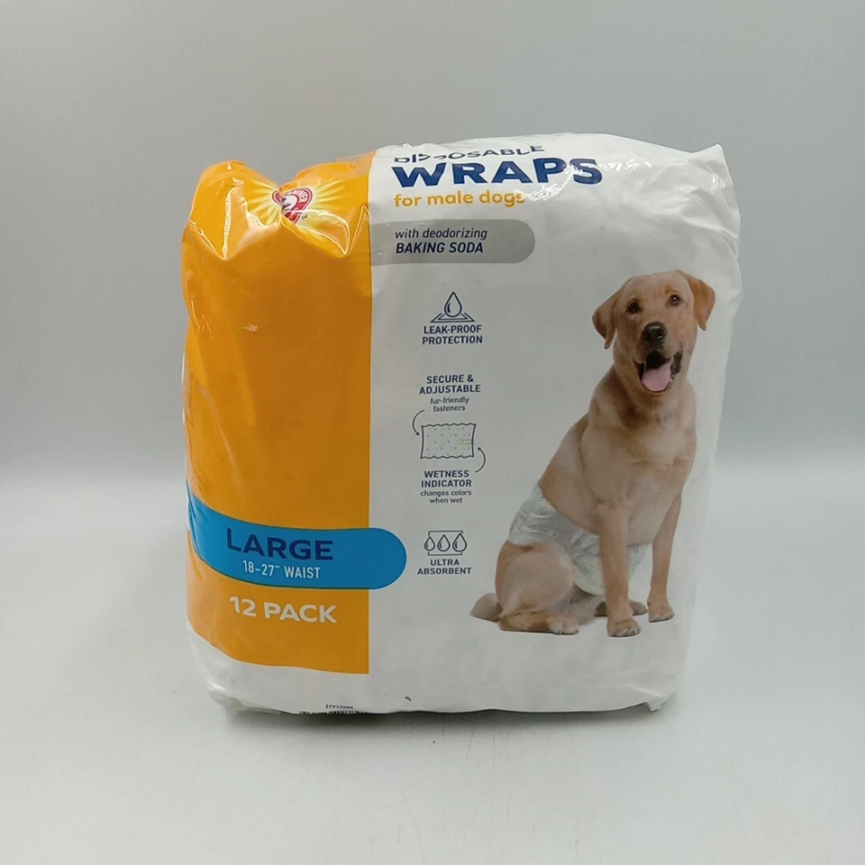 Arm & Hammer Disposable Wraps For Male Dogs Large 18"-27'' Waist 12Pack ......85 - Изображение 3 из 4