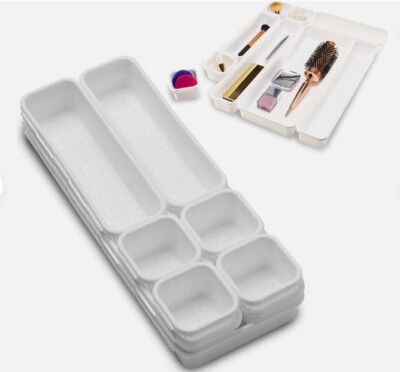 MadeSmart 9-Piece Interlocking Bins Pack (White) Kitchen Home Storage Organizer