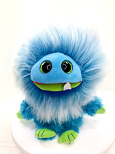 TY Frizzys Fang Blue Wild Hair Monstaz 10" Plush Green Glitter Eyes 2018