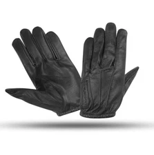 Hugger Men's Unlined Water Resistant Leather Police Style Search Driving Gloves