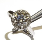 GIA 14k white gold 1.83ct lab Created round diamond halo engagement ring 4.2g 7 — photo 2
