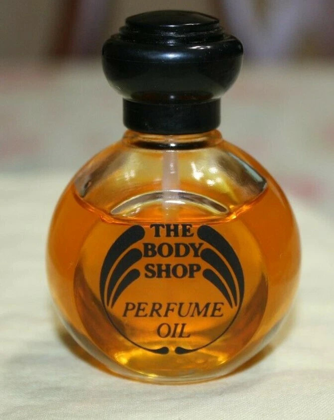 RARE Vintage The Body Shop Jasmine Perfume Oil 1 OZ Black Cap 30