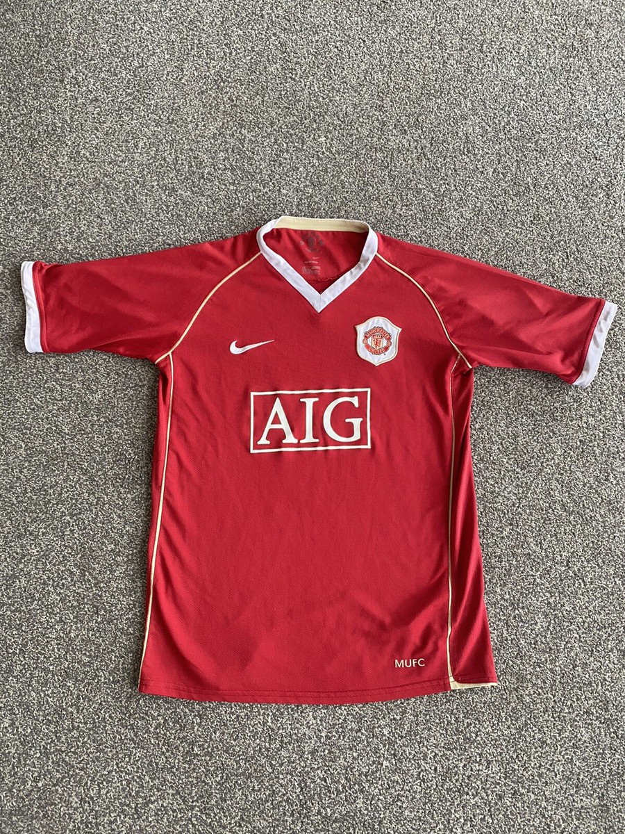 Manchester United 2006 2007 Nike AIG red jersey shirt camiseta Utd