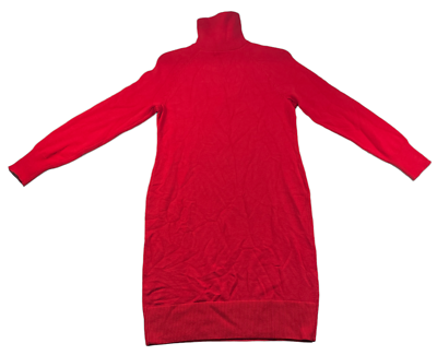Charter Club Sweater Dress Womens size Small Red 1/4 Zip Knit Long Sleeve New