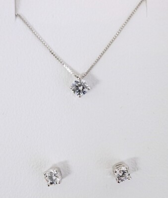 Boucles D'Oreilles or Blanc 18K 750 Femme Étoile Punto Luce Zircons T