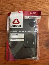 NWT Womens Grey Reebok Base Layer Crew Long Sleeve Athletic Shirt Size Large