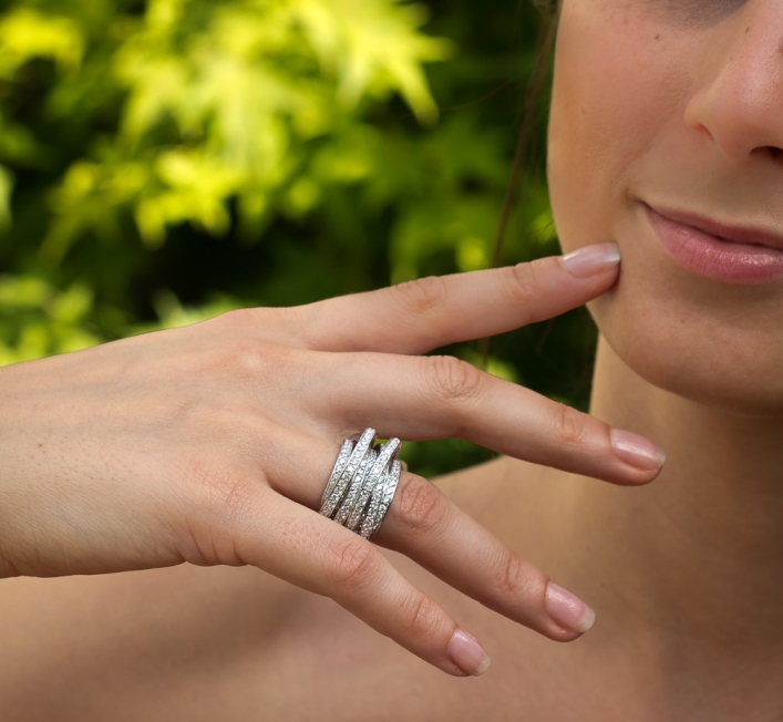 Bague Argent Sterling Dolly-Bijoux - Taille 58, Sertie De CZ, Rhodiée, Neuve Avec étiquettes