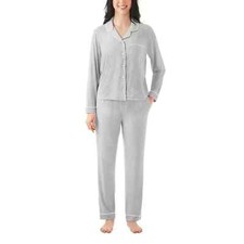 Member's Mark Women's Notch Collar Pajama Set Size XXL Grey