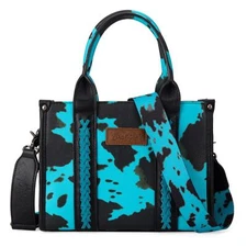 Wrangler *NWT Cow Print Conceal Carry Tote/Crossbody - Turquoise