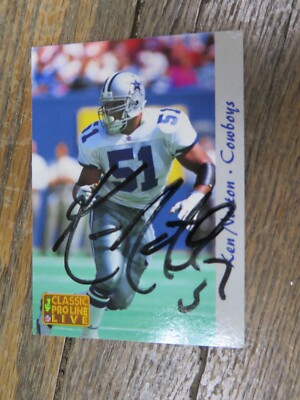 1993 Classic Pro Line Live #60 Ken Norton - Dallas Cowboys SIGNED CARD