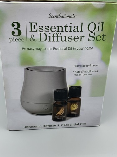 SCENTSATIONALS  100% pure essential oil and diffuser 3 piece set  beige - Picture 4 of 7