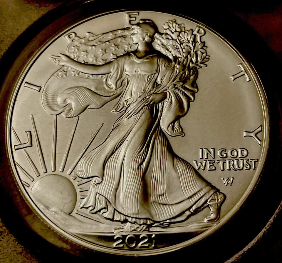 2021 American silver Eagle Dollar ty2 R Brazile 1st Production PCGS MS70 Low SH - Image 3 of 4
