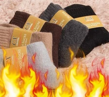 10 pairs of men's winter thickened plush loop warm Wool solid color socks