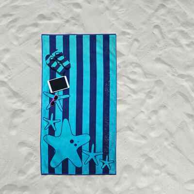 Starfish Oversized Cotton 34 x 64 Inches Quick Dry Beach Towel Set of 1, 2 or 4